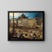 Ansicht des Petersplatzes in Rom bei der Wahl von Papst Clemens VIII. im Jahr 1592 - Louis de Caulery — gerahmtes Bild an der Wand