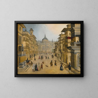 Louis de Caullery - Elegant figures strolling in a renaissance town.webp