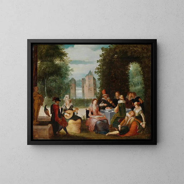 Gesellschaft der Musikanten - Louis de Caullery — gerahmtes Bild an der Wand