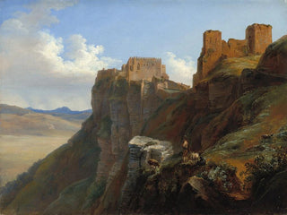 Ansicht des Castello di San Giuliano bei Trapani, Sizilien - Louise-Joséphine Sarazin de Belmont — Ansicht des Kunstwerks