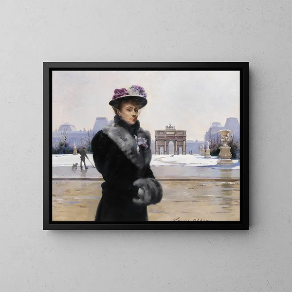 Winterspaziergang in Paris - Louise Abbema — gerahmtes Bild an der Wand