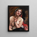 Frau halb nackt auf einem Stuhl Gemälde der Schauspielerin Gertrud Eysoldt - Lovis Corinth — gerahmtes Bild an der Wand