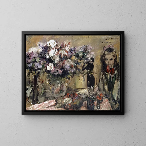 Blumen und Mädchen Wilhelmine - Lovis Corinth — gerahmtes Bild an der Wand