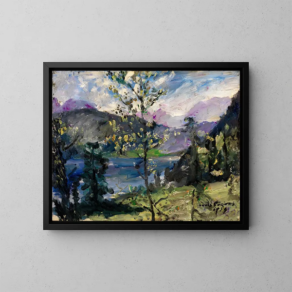 Landschaft am Walchensee - Lovis Corinth — gerahmtes Bild an der Wand