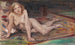 Nacktes liegendes Mädchen mit blonden Haaren auf buntem Teppich - Lovis Corinth — Ansicht des Kunstwerks