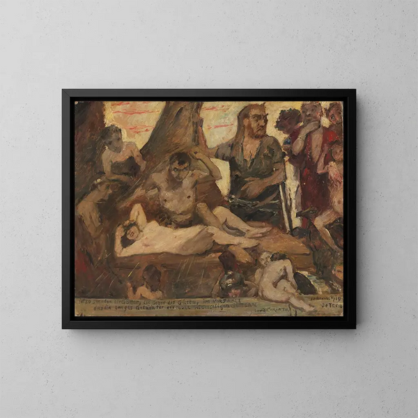 Der homerische Lach - Lovis Corinth — gerahmtes Bild an der Wand
