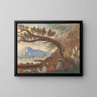 Lt Gen Charles Emilius Gold - View near Auckland Three Maoris and a Dog.webp