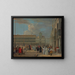 Ansicht des Markusplatzes mit dem Uhrturm, Venedig - Luca Carlevarijs — gerahmtes Bild an der Wand