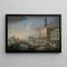 Vue du Molo Venise vers l'ouest - Luca Carlevarijs — gerahmtes Bild an der Wand