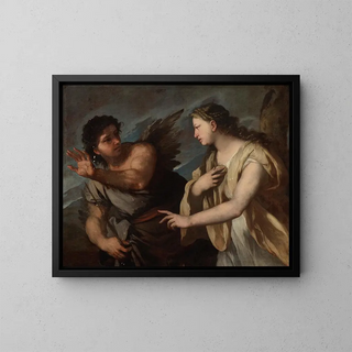 Picus und Circe - Luca Giordano — gerahmtes Bild an der Wand