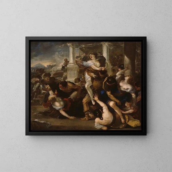 L'Enlèvement des Sabines - Luca Giordano — gerahmtes Bild an der Wand