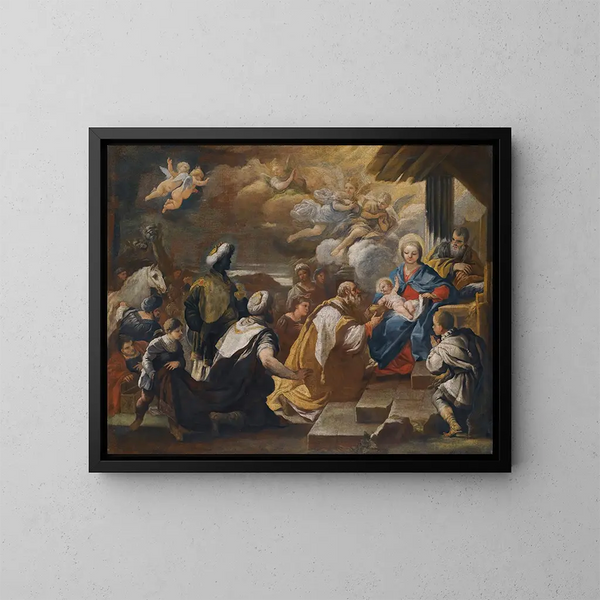 L'Adoration des Mages - Luca Giordano — gerahmtes Bild an der Wand