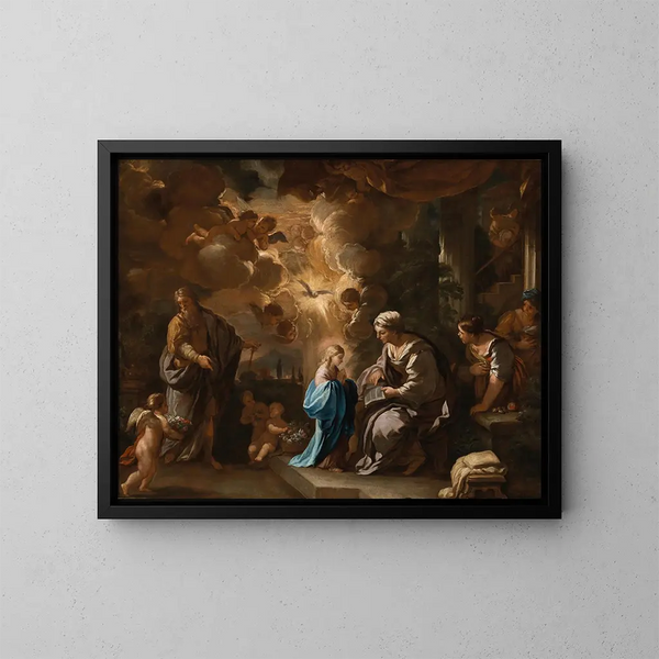L'Éducation de la Vierge - Luca Giordano — gerahmtes Bild an der Wand