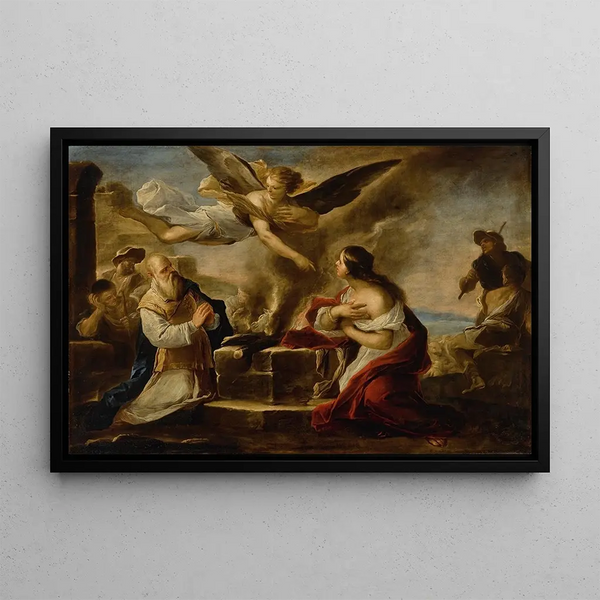 Der Opfergang Manoas - Luca Giordano — gerahmtes Bild an der Wand