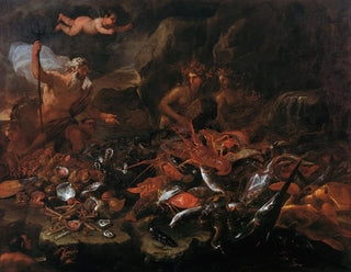 Die Reichtümer des Meeres mit Neptun, Tritonen und zwei Nereiden - Luca Giordano — Ansicht des Kunstwerks