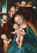 Jungfrau mit Kind mit dem jungen Johannes dem Täufer und Engeln - Lucas Cranach der Ältere — Ansicht des Kunstwerks