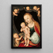 Jungfrau mit Kind mit dem jungen Johannes dem Täufer - Lucas Cranach der Ältere — gerahmtes Bild an der Wand