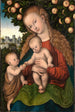 Marie mit dem Kind und dem jungen Johannes unter dem Apfelbaum - Lucas Cranach der Ältere — Ansicht des Kunstwerks