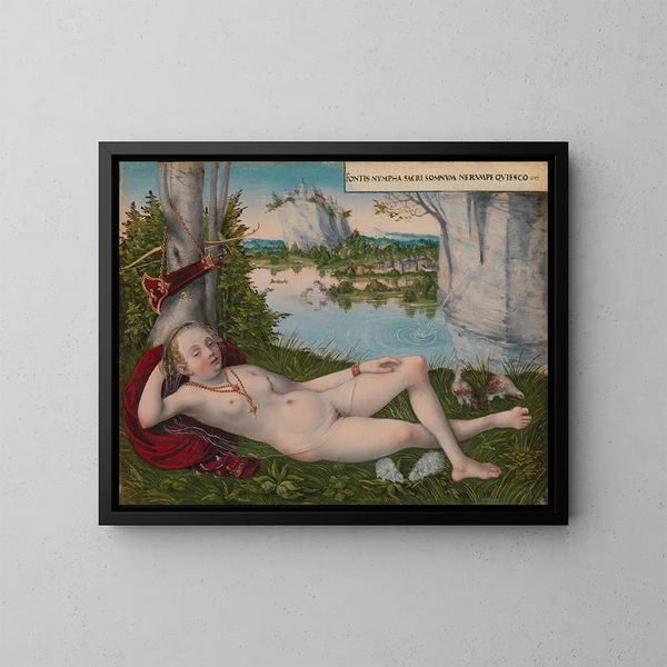 Nymphe du Printemps - Lucas Cranach le Jeune — gerahmtes Bild an der Wand