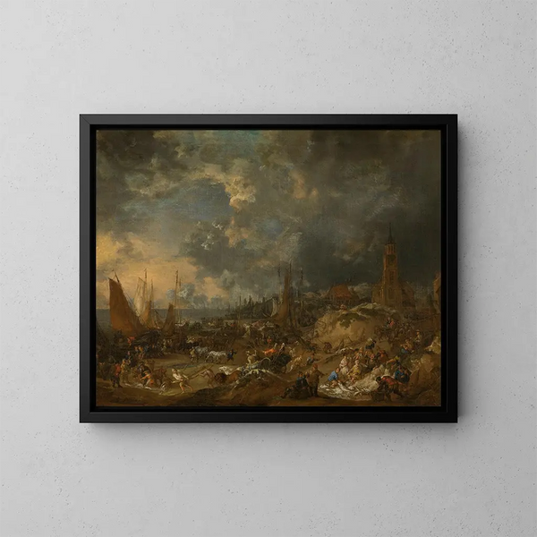 Das Strand bei Scheveningen - Lucas Smout der Jüngere — gerahmtes Bild an der Wand
