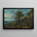 Landschaft mit Bäumen und Figuren auf einem Weg - Lucas van Uden — gerahmtes Bild an der Wand