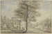 Ansicht eines Dorfes mit einem Baum in der Mitte - Lucas van Uden — Ansicht des Kunstwerks