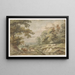 Landschaft mit Hügeln, Schaf- und Kuhherde - Lucas van Uden — gerahmtes Bild an der Wand