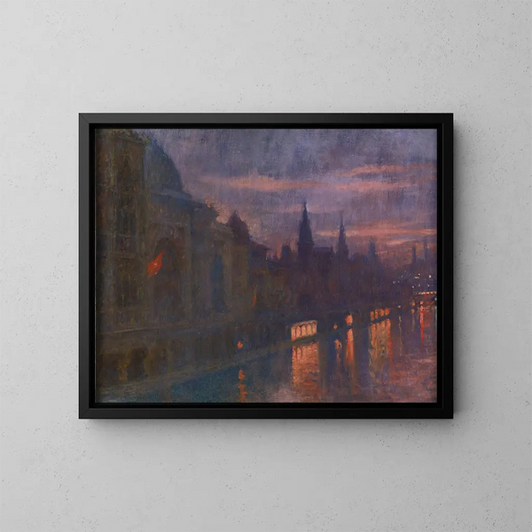 Blick vom Invalidenbrücke auf die Alma-Brücke, Weltausstellung, Paris 1900 - Lucien Lévy-Dhurmer — gerahmtes Bild an der Wand