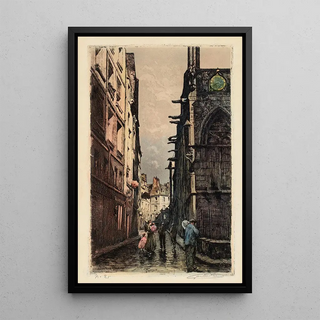 Lucien Marcelin Gautier - La rue Saint Sverin et une partie de lglise.webp