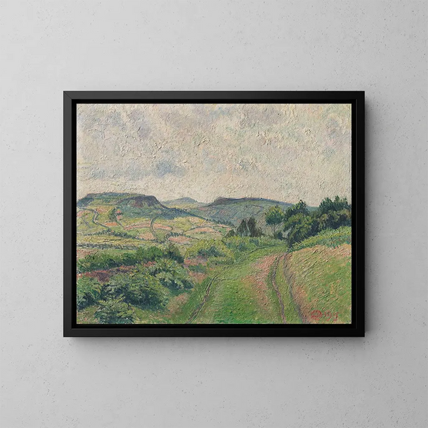 Ein sanft geschwungenes Landschaftsbild - Lucien Pissarro — gerahmtes Bild an der Wand