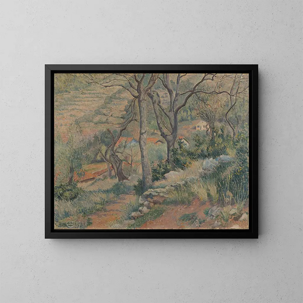 Fin du village Dardennes - Lucien Pissarro — gerahmtes Bild an der Wand