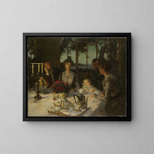 Parler au crépuscule - Lucien Simon — gerahmtes Bild an der Wand