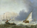 Meeresbrandung mit einer niederländischen Yacht - Ludolf Bakhuizen — Ansicht des Kunstwerks