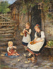 Drei Mädchen in traditioneller Schwälmer-Kleidung - Ludwig Blume-Siebert — Ansicht des Kunstwerks