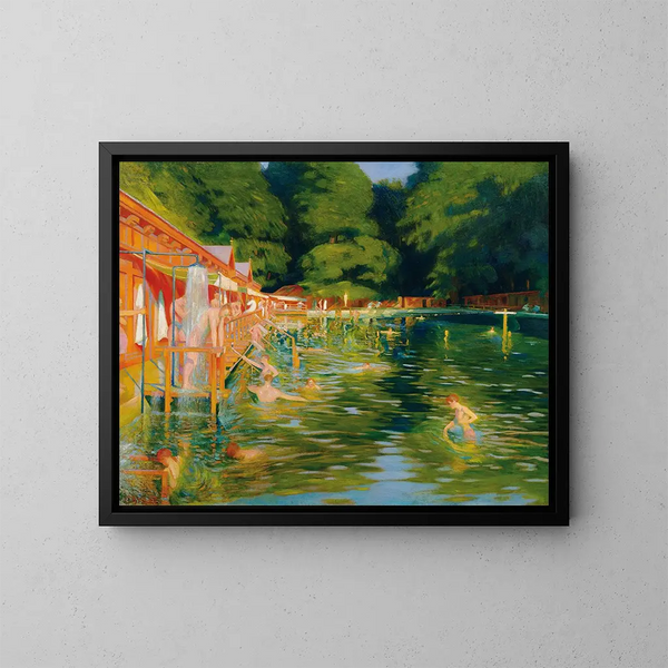 Schwimmbad - Ludwig Ferdinand Graf — gerahmtes Bild an der Wand