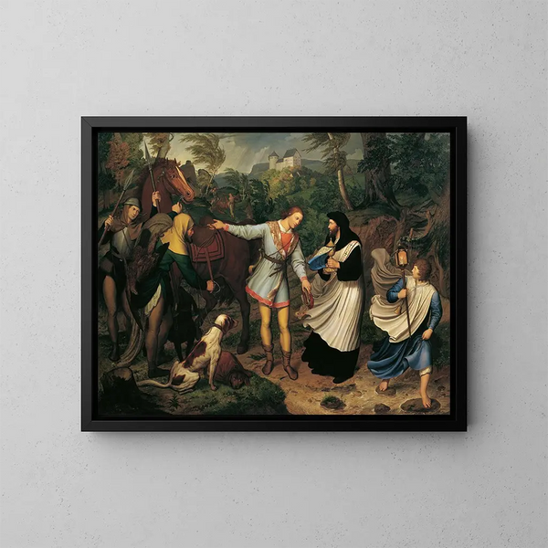 Rodolphe von Habsburg und der Priester - Ludwig Ferdinand Schnorr von Carolsfeld — gerahmtes Bild an der Wand