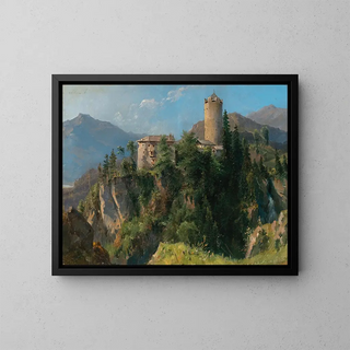 Ludwig Halauska - A View of Klamm Castle near Imst in the Inntal in Tyrol.webp
