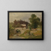 Haus eines Bauern am Flussufer aus Stein - Ludwig Halauska — gerahmtes Bild an der Wand