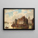 Stadt am Flussufer - Ludwig Hermann — gerahmtes Bild an der Wand