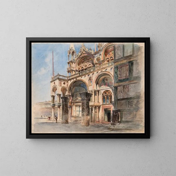 Die Basilika San Marco in Venedig - Ludwig Johann Passini — gerahmtes Bild an der Wand