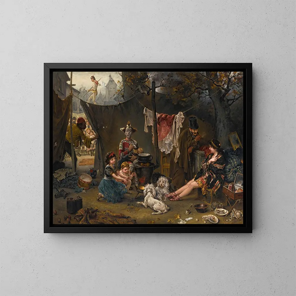In den Kulissen - Ludwig Knaus — gerahmtes Bild an der Wand
