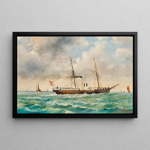 Ein kaiserliches und königliches Yacht - Ludwig Rubelli von Sturmfest — gerahmtes Bild an der Wand