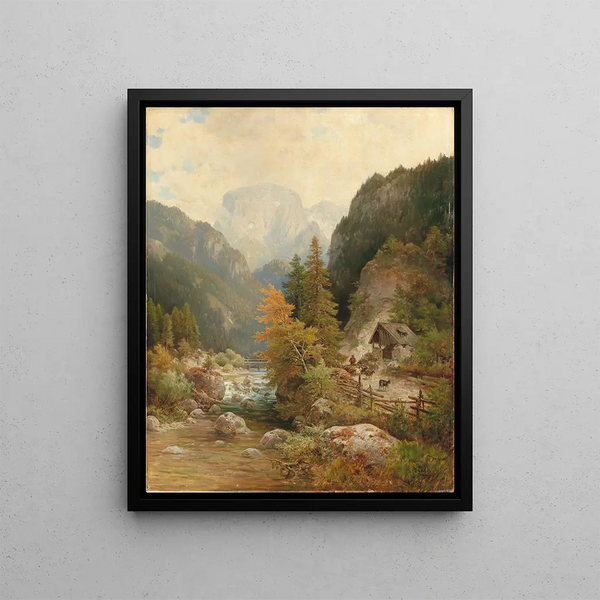Ludwig Sckell - Shepherd and Flock on the Path by a Torrent.webp