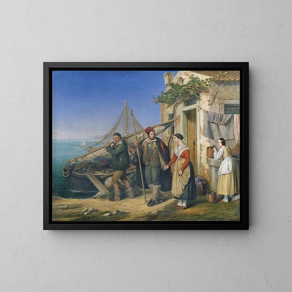 Eine venezianische Fischerfamilie - Ludwig von Beniczky — gerahmtes Bild an der Wand