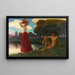 Idylle: Mann und Frau halbnackt in der Landschaft - Ludwig von Hofmann — gerahmtes Bild an der Wand
