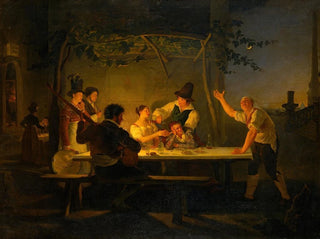 Luigi Fioroni - Evening Scene At A Roman Osteria By Trinit Dei Monti.webp