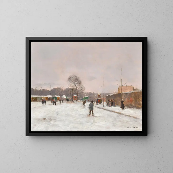 La Première neige d'hiver - Luigi Loir — gerahmtes Bild an der Wand