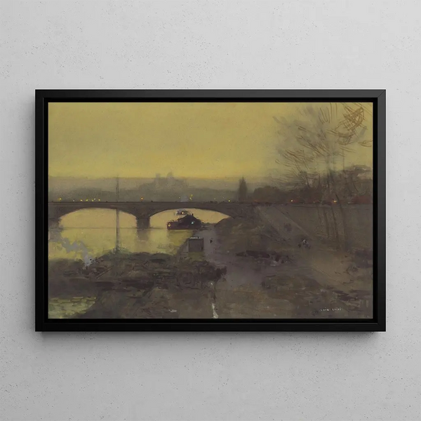Le Pont de l'Alma au crépuscule - Luigi Loir — gerahmtes Bild an der Wand