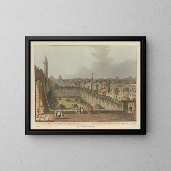 Bassin de Bethesda à Jérusalem - Luigi Mayer — gerahmtes Bild an der Wand
