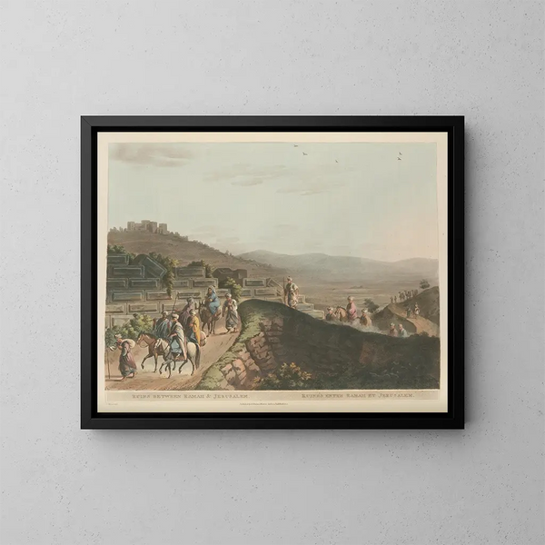 Ruinen zwischen Ramah und Jerusalem - Luigi Mayer — gerahmtes Bild an der Wand